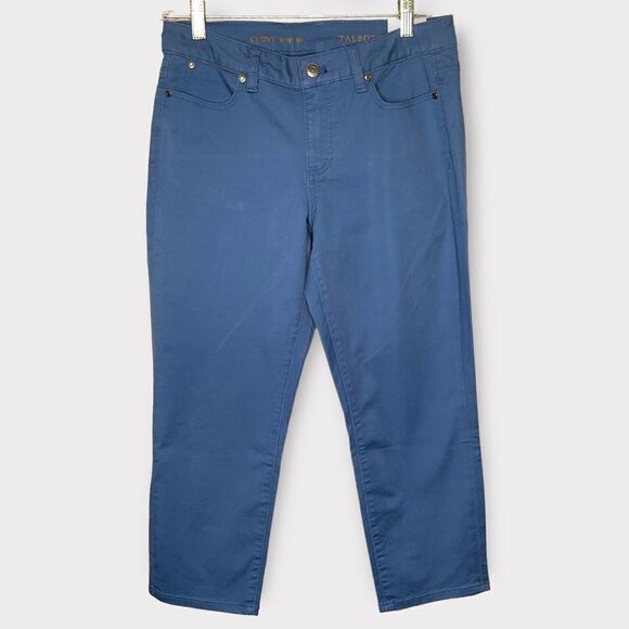 NWT Talbots‎ Petite 8 P Denim Blue Cotton Blend CURVY CropLeg Jeans - Picture 7 of 9